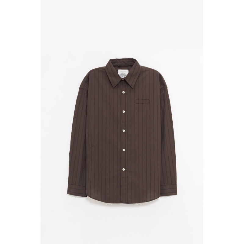 MFPEN DARK BROWN TRIPLE STRIPE ESSAY SHIRT